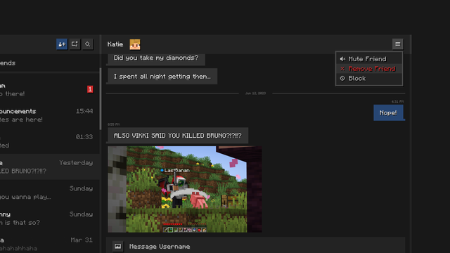 Manage Minecraft friends using Essential Mod