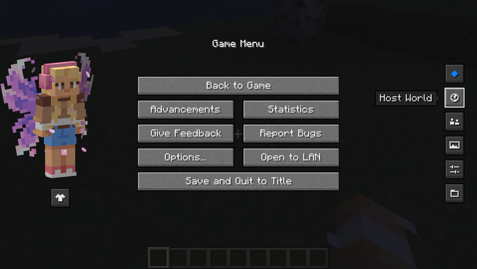 Essential Mod’s Minecraft hosting settings menu
