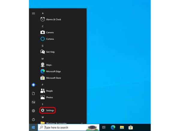 Open settings application