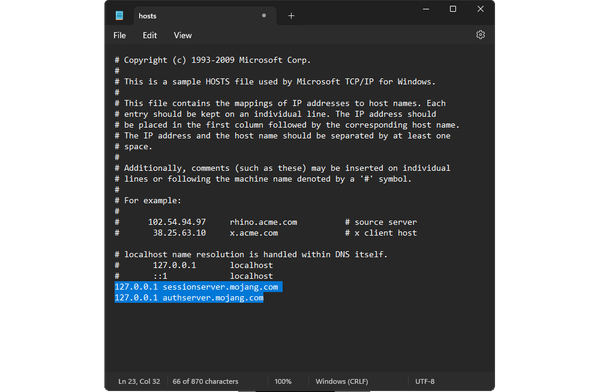 Edit hosts file content